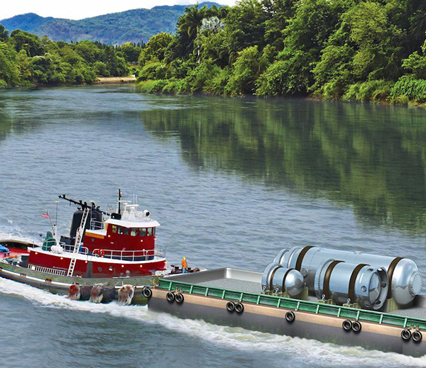 NuScale reactor aboard barge