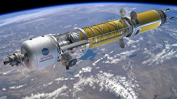 Rendering of nuclear-powered space ship, the Copernicus