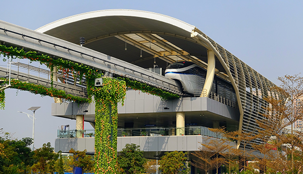 BYD SkyRail demonstration installation, BYD headquarters, Shenzhen, China