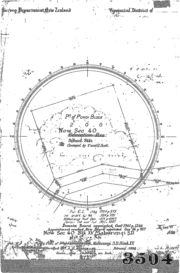 Plan of Mahurangi West school site