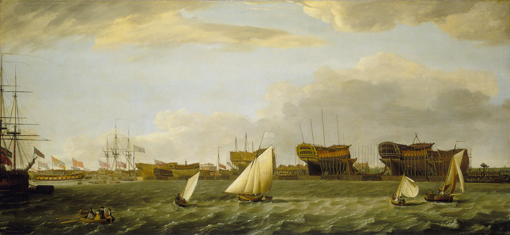 Blackwall Yard from the Thames, Francis Holman, 1784