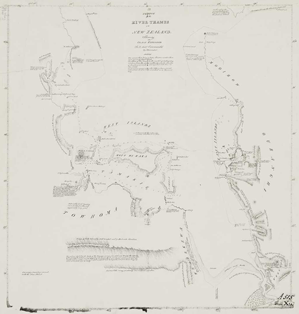 James Downie, 1819–1822: A sketch of the River Thames in New Zealand