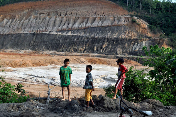 Abandoned opencast coal mine, East Kalimantan