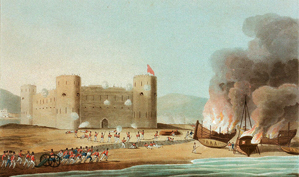 Attack on the Fort of Luft/Laft, John Heaviside Clark after Richard Temple, 18091127