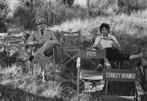 Gregory Peck and Ava Gardner on the set of On the Beach