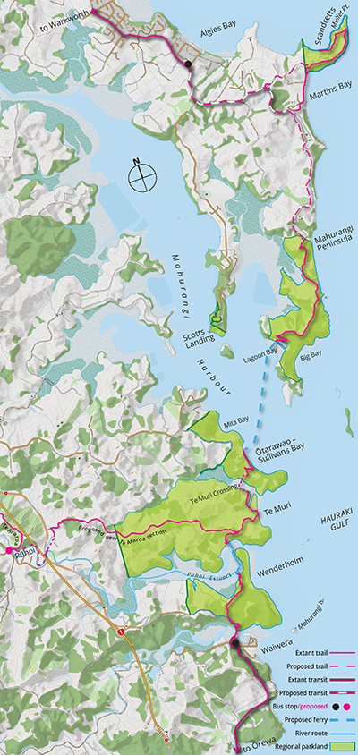 Mahurangi Coastal Path map