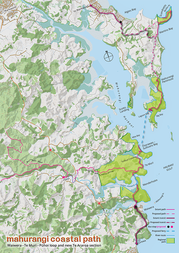 Mahurangi Coastal Path map