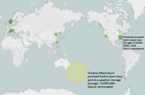 Image from the International Hydropower Association’s hydropower pumped storage tracking tool