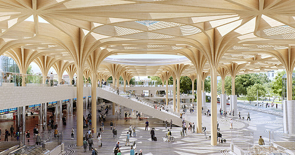 Engineered timber proposal to revitalize Prague Central Station