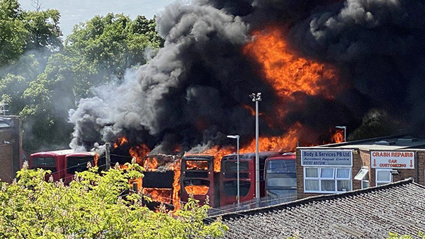 Potters Bar EV-charging bus fire