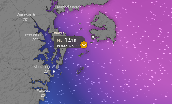 Windy swell map for 202301271800, as at 202301251644