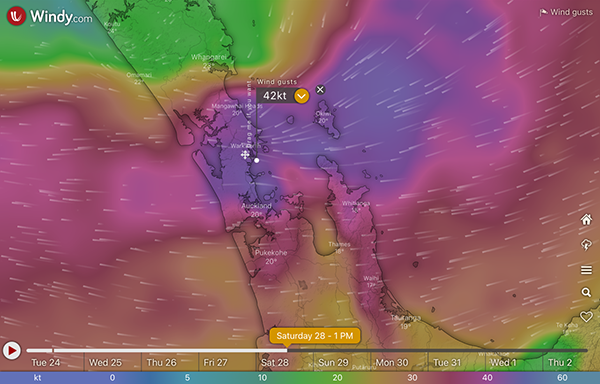  Windy wind gusts 20230128, forecast on 20230124