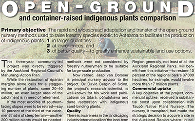 Open-ground indigenous plants one-pager