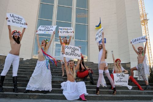 FEMEN, Ukraine is Not a Brothel protest