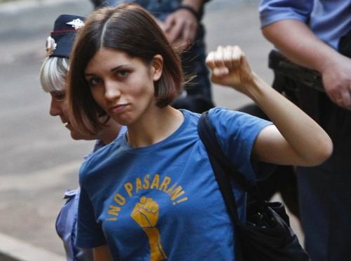 Nadezhda Tolokonnikova, fist pump