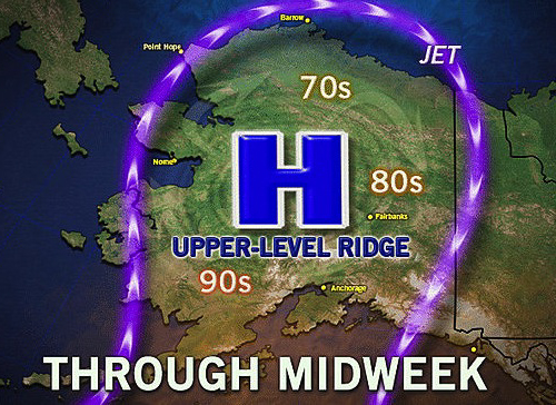 Alaska heat wave map