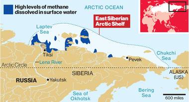 Arctic methane map