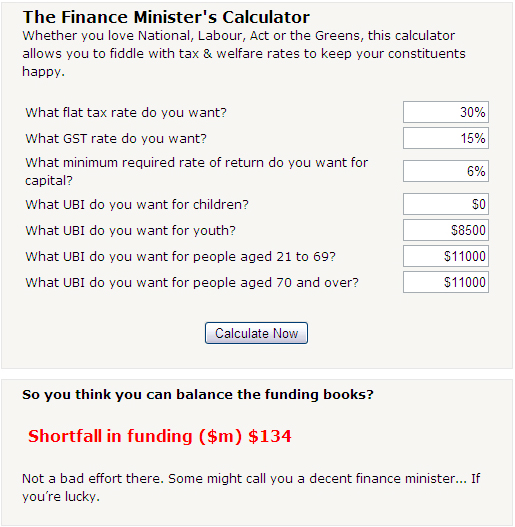 Finance Minister calculator