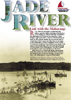 Display advetisement for Jade River: A History of the Mahurangi