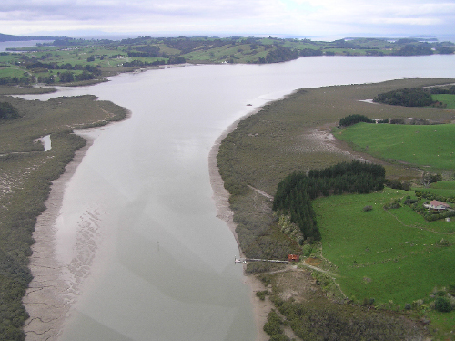 Mahurangi River, Hamiltons Landing, aerial