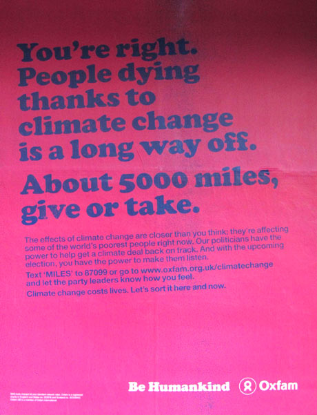 Oxfam climate change advertisement