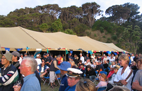 Prize-giving outside the marquee