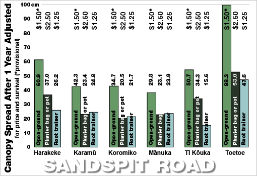 Sandspit Road survival bar chart 2009
