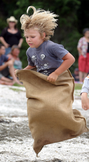 Spike in sack race