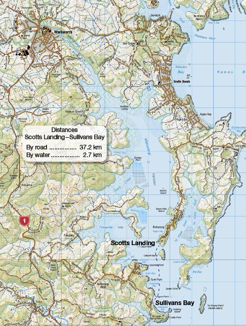 Scotts Landing  Sullivans Bay distances