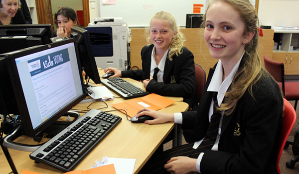 Baradene College students participating in Auckland Council’s Kids Voting programme