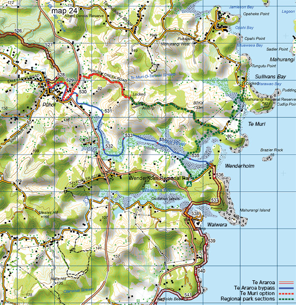 Proposed Te Araroa route via Te Muri