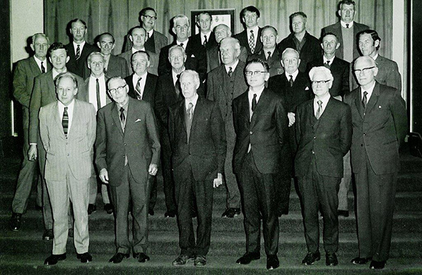 Frederick W O Jones, centre in second row from back