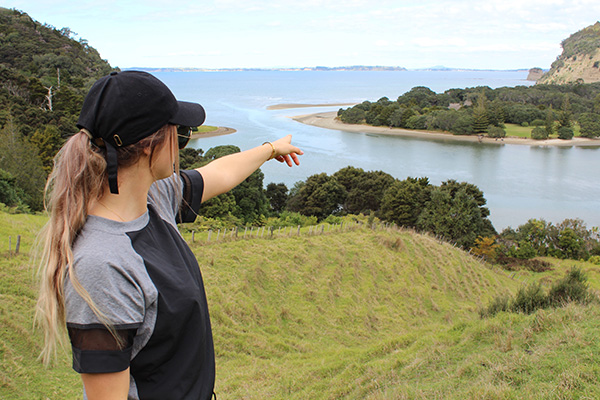 Tessa Berger indicating crossing