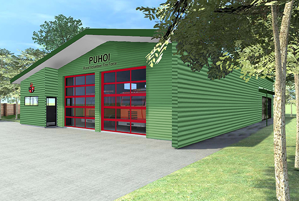 Rendering of Pūhoi’s new fire station