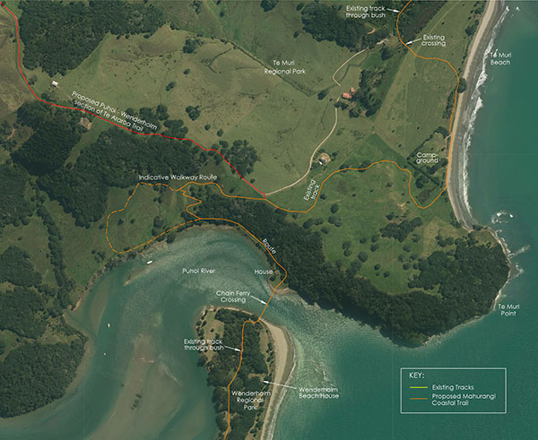 Cable ferry-crossing, Pūhoi River Mouth