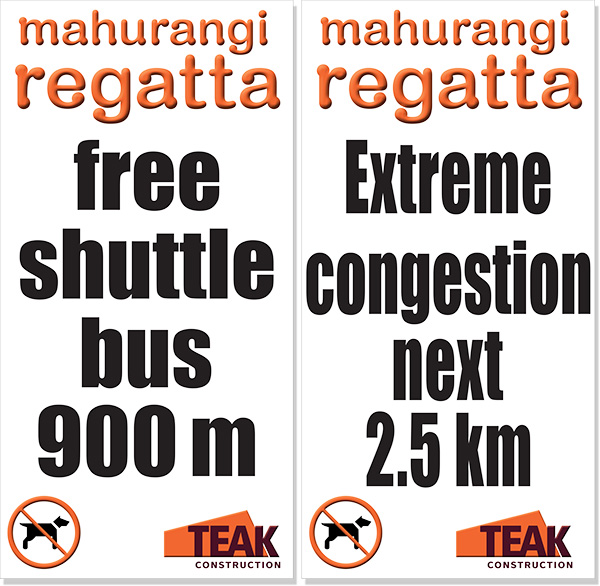 Free shuttle bus 900 metres sign