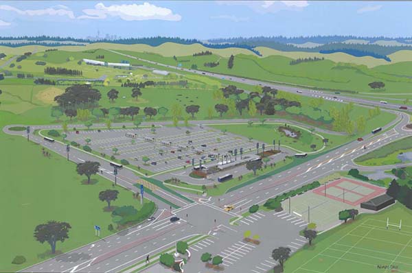 Rendering of Hibiscus Coast busway station