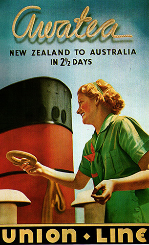 Awatea, ‘New Zealand to Australia in 2½ days’ poster