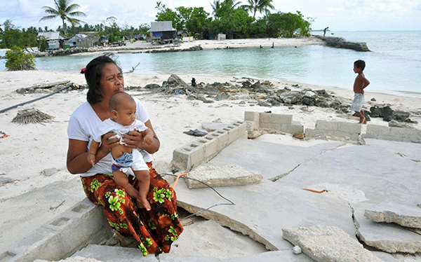 Kiribati sea-level rise impact, 1 July 2014