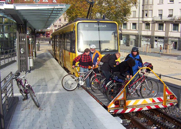 Light rail cycle flatcar