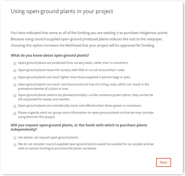 Faux council online funding form