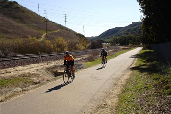 Go to the San Diego Union-Tribune: Bike Path Extension Started at Rose Creek Rose Canyon rail-with-trail