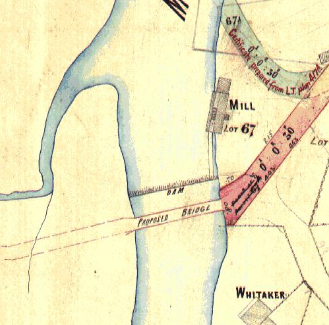 Map showing flour mill