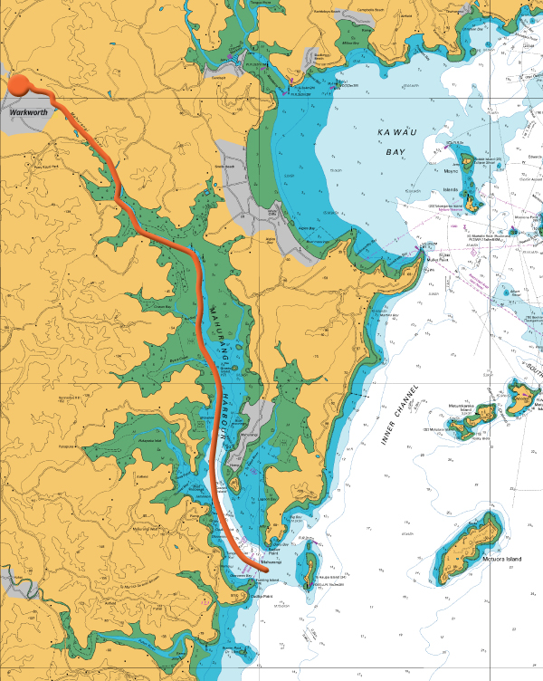 Chart of the Mahurangi Harbour