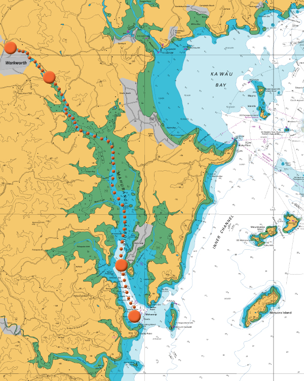 Chart of the Mahurangi Harbour