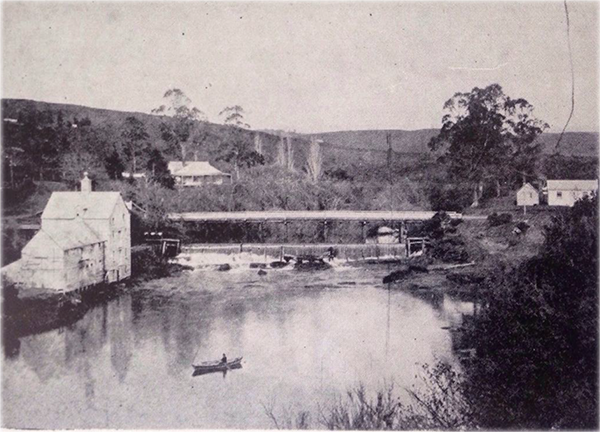 Mahurangi Punt, Warkworth flour mill and dam, and first bridge