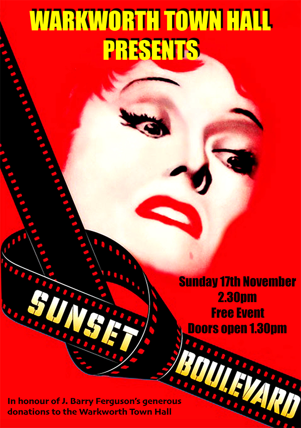 Calendarise the 17 November Sunset Boulevard screening in your calendar now… xxx