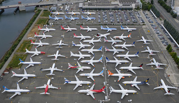 Undelivered 737 Max aircraft at Boeing, Seattle