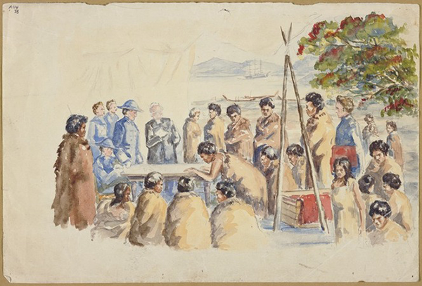 Treaty signing, possibly Oriwa Haddon