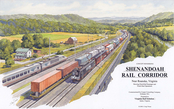 Rendering of Shenandoah rail-with-trail concept